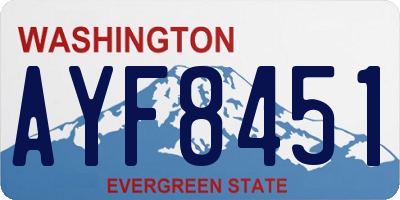 WA license plate AYF8451