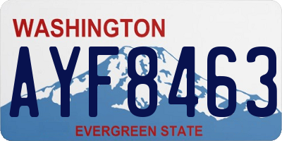 WA license plate AYF8463
