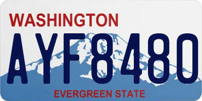 WA license plate AYF8480