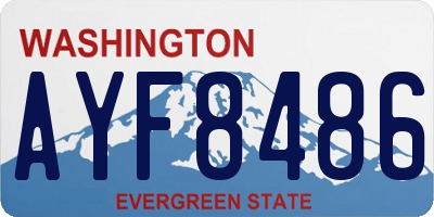 WA license plate AYF8486
