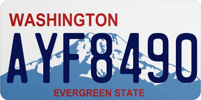 WA license plate AYF8490