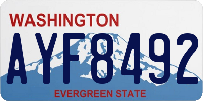 WA license plate AYF8492