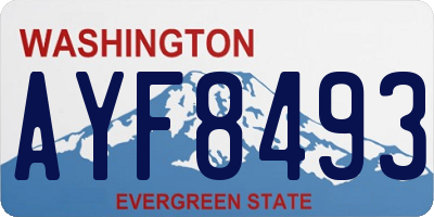 WA license plate AYF8493