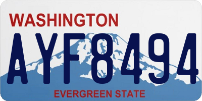 WA license plate AYF8494