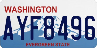 WA license plate AYF8496