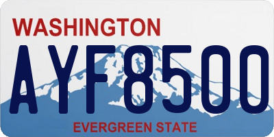 WA license plate AYF8500