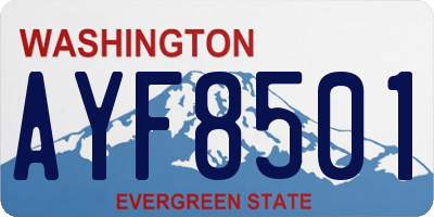WA license plate AYF8501