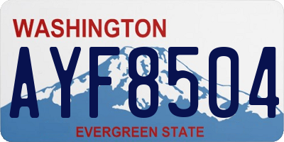 WA license plate AYF8504