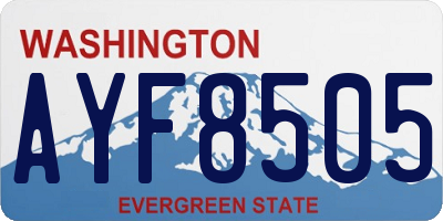 WA license plate AYF8505