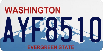 WA license plate AYF8510