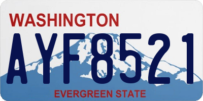 WA license plate AYF8521