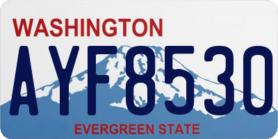 WA license plate AYF8530