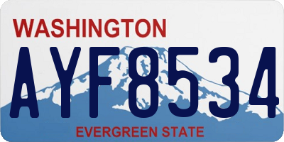 WA license plate AYF8534