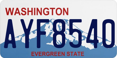 WA license plate AYF8540