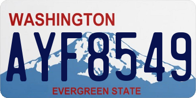 WA license plate AYF8549