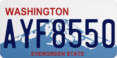 WA license plate AYF8550