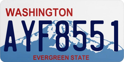 WA license plate AYF8551