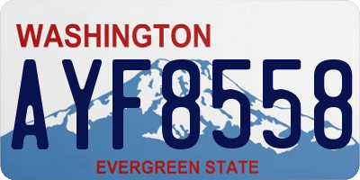 WA license plate AYF8558