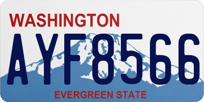 WA license plate AYF8566