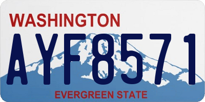 WA license plate AYF8571