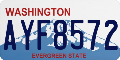 WA license plate AYF8572