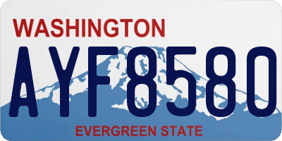 WA license plate AYF8580