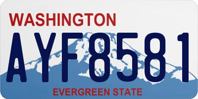 WA license plate AYF8581