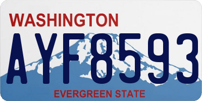 WA license plate AYF8593