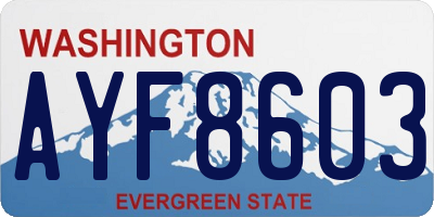 WA license plate AYF8603