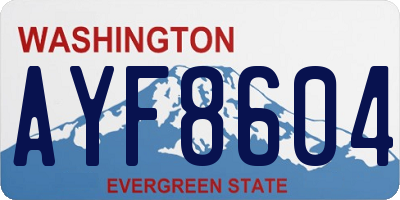 WA license plate AYF8604
