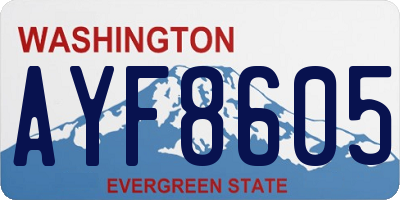 WA license plate AYF8605