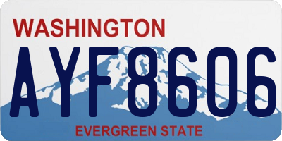 WA license plate AYF8606