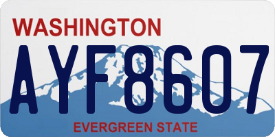 WA license plate AYF8607