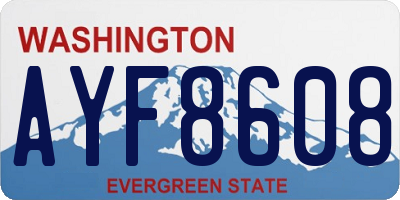 WA license plate AYF8608