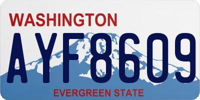WA license plate AYF8609