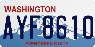 WA license plate AYF8610