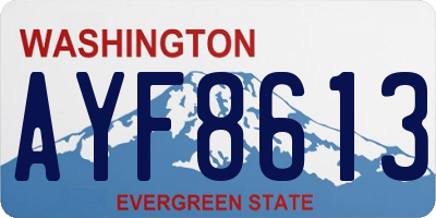 WA license plate AYF8613