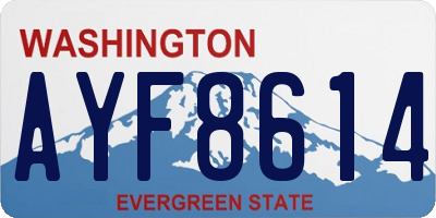 WA license plate AYF8614
