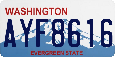 WA license plate AYF8616