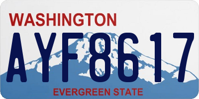 WA license plate AYF8617