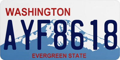 WA license plate AYF8618