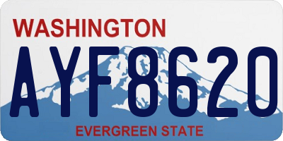 WA license plate AYF8620