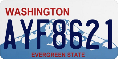 WA license plate AYF8621