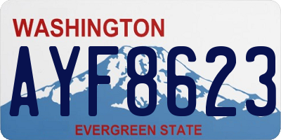 WA license plate AYF8623