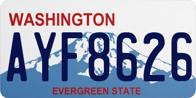 WA license plate AYF8626