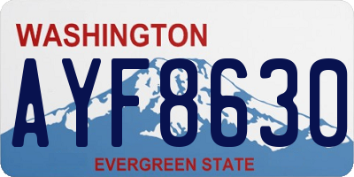 WA license plate AYF8630