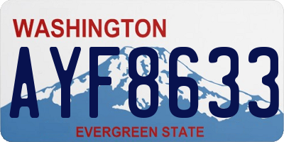WA license plate AYF8633