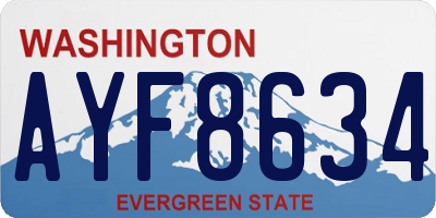 WA license plate AYF8634