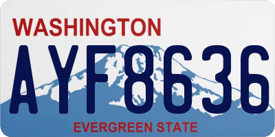 WA license plate AYF8636