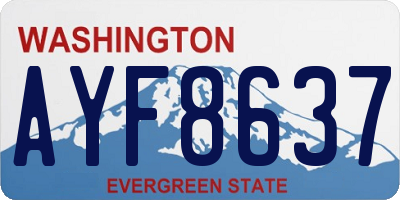 WA license plate AYF8637